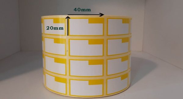 برچسب کاغذی زرد سایز ۴۰×۲۰