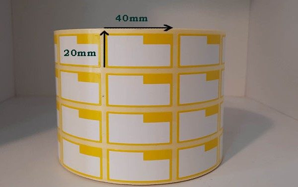 برچسب کاغذی زرد سایز ۴۰×۲۰