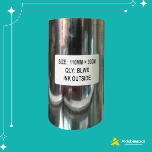 تصویر محصول ریبون وکس 300 متر با عرض 110 میل مدل پاک شونده (WAX Ribbon) | الو لیبل اصالت